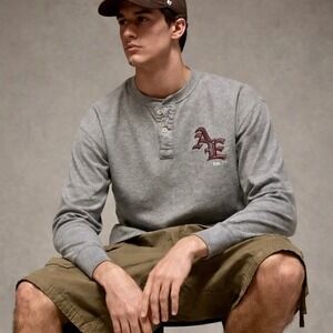 Vintage American Eagle Outfitters Gray Long Sleeve Thermal Shirt